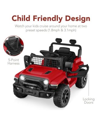 6V Kids Ride-On Truck Car w/ Parent Remote Control, 4-Wheel Suspension, LED Lights