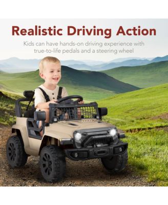 6V Kids Ride-On Truck Car w/ Parent Remote Control, 4-Wheel Suspension, LED Lights