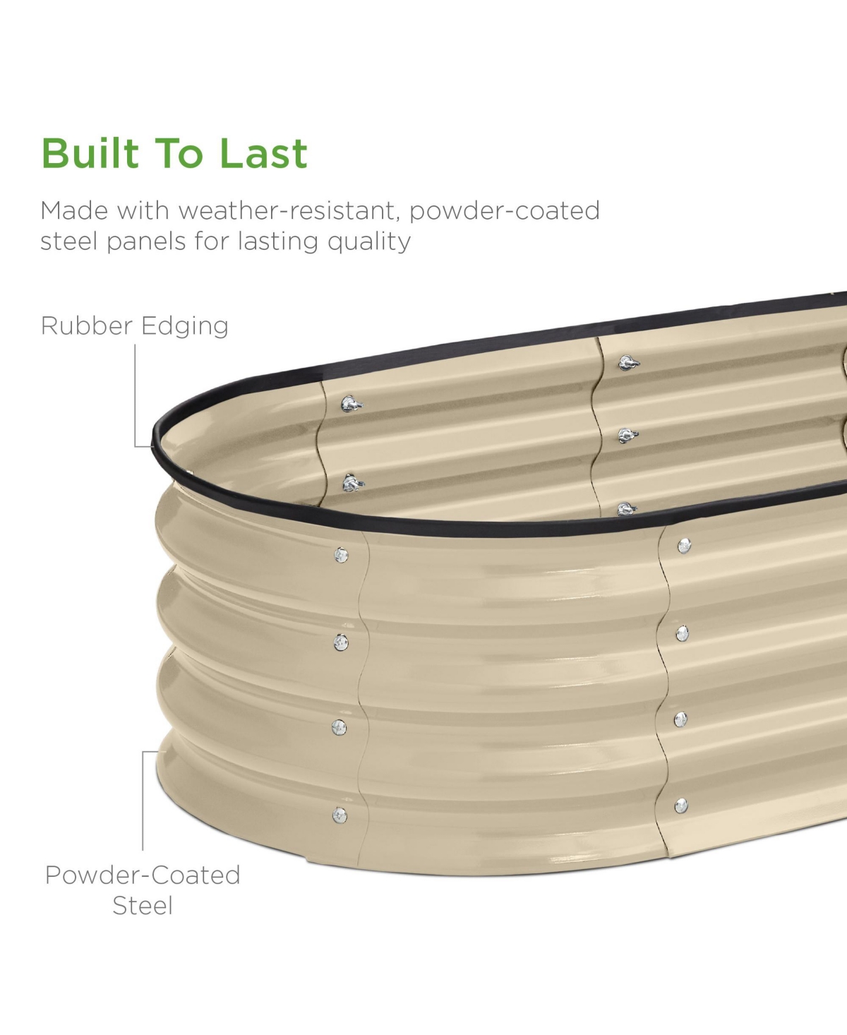 Best Choice Products 4x2x1ft Outdoor Raised Metal Oval Garden Bed, Planter Box for Vegetables, Flowers