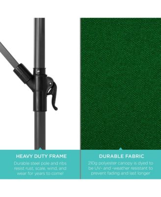 10ft Solar LED Offset Hanging Outdoor Market Patio Umbrella with Adjustable Tilt