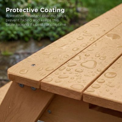 Kids 3-in-1 Outdoor Convertible Activity Sand and Water Picnic Table w/ Umbrella