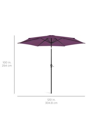 10ft Outdoor Steel Market Patio Umbrella w/ Crank, Tilt Push Button, 6 Ribs