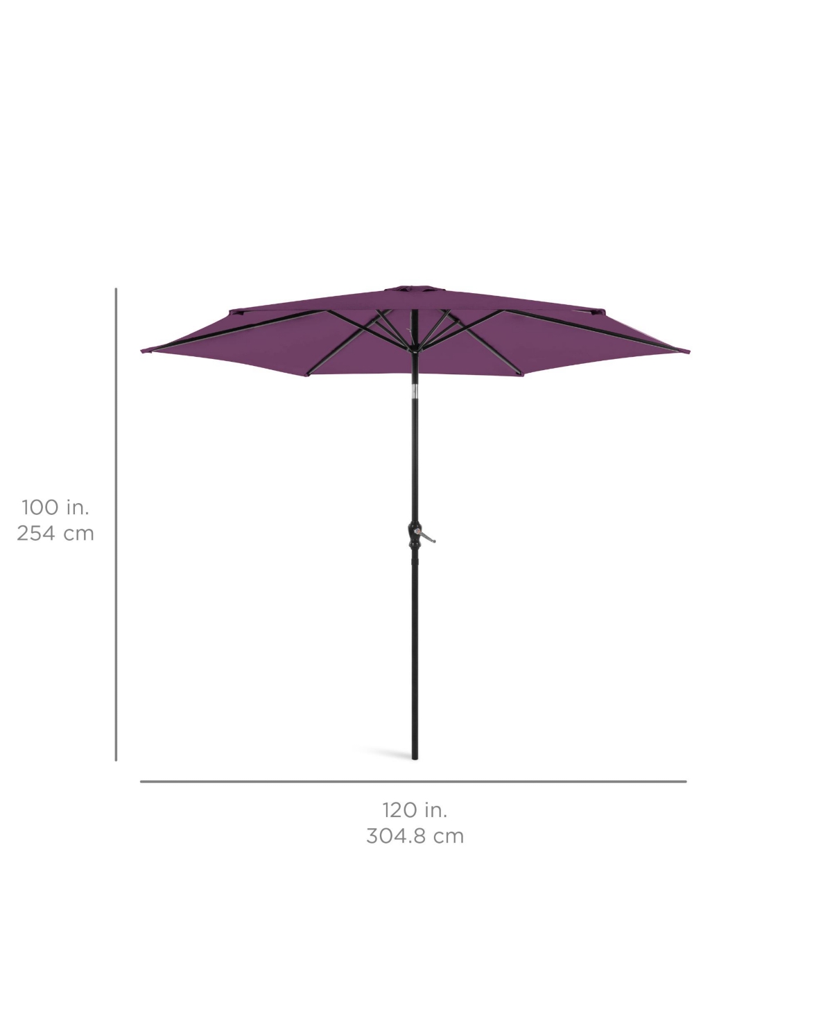 Best Choice Products 10ft Outdoor Steel Market Patio Umbrella w/ Crank, Tilt Push Button, 6 Ribs
