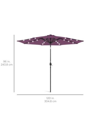 10Ft Solar LED Lighted Patio Umbrella with Tilt Adjustment and UV-Resistant Fabric