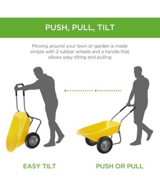 Dual-Wheel Home Wheelbarrow Yard Garden Cart for Lawn, Construction