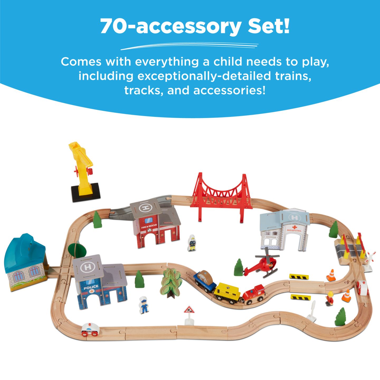 Детские игрушки Best Choice Products Train Reversible Tabletop 70-Piece Activity Table, Ages 3+, цвет: Натуральный — фото 6