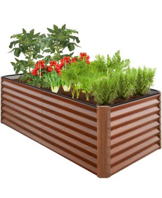 6x3x2ft Outdoor Metal Raised Garden Bed, Planter Box for Vegetables, Flowers, Herbs