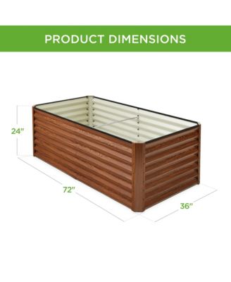 6x3x2ft Outdoor Metal Raised Garden Bed, Planter Box for Vegetables, Flowers, Herbs