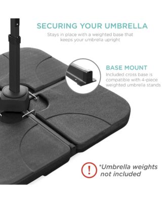 10ft 360-Degree Solar LED Lit Cantilever Patio Umbrella, Outdoor Hanging Shade