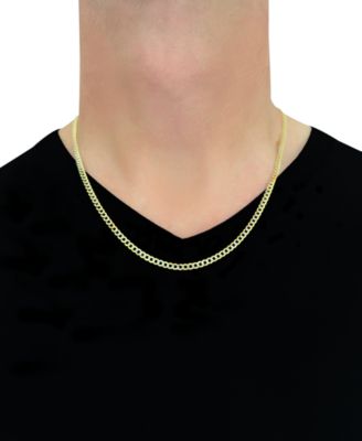 22" Two-Tone Open Curb Link Chain Necklace (3-5/8mm) in Solid 14k Gold & White Gold