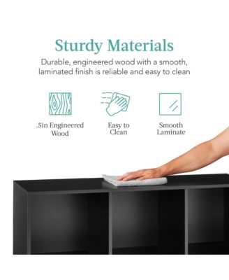 6-Cube Bookshelf, 11in Display Storage System, Organizer w/ Removable Back Panels