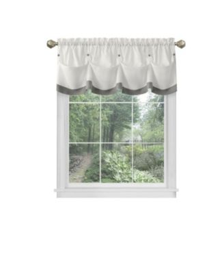 Country Farmhouse Living Solid Colored Button Tuck Window Valance