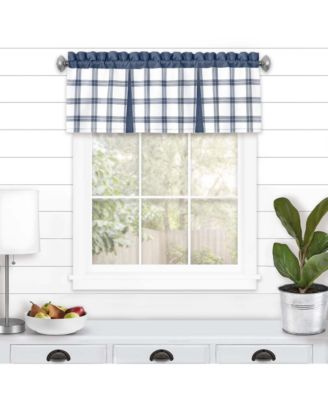 Windowpane Plaid Country Farmhouse Rod Pocket Window Valance - Burgundy
