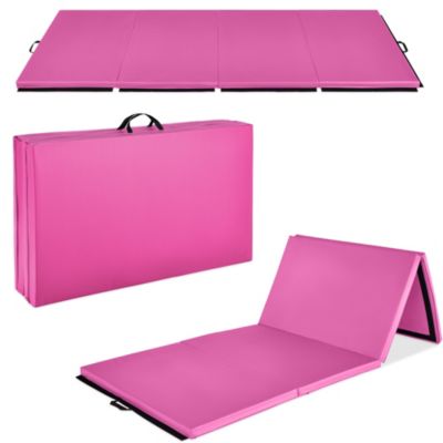 10ftx4ftx2in Folding Gymnastics Mat 4-Panel Exercise Workout Floor Mats with Handles