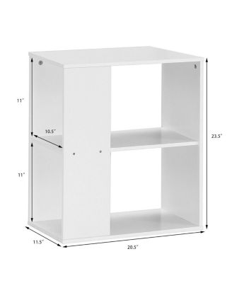 2-Tier Side Sofa End Table Bedside Nightstand Table Brown Home