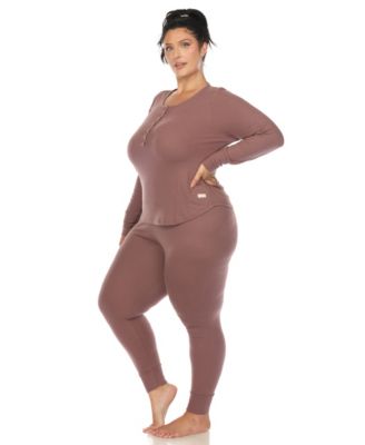 Plus Size Waffle Pajama Set