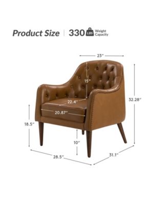 Classic Melisa 28.5" Wide Genuine Leather Barrel chair