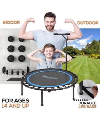 Training & Fitness Gym Trampoline with Adjustable Handrail