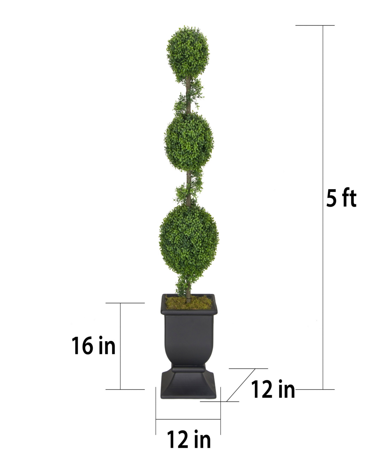 Puleo 60" Topiary Triple Ball Boxwood Artificial Tree In Green