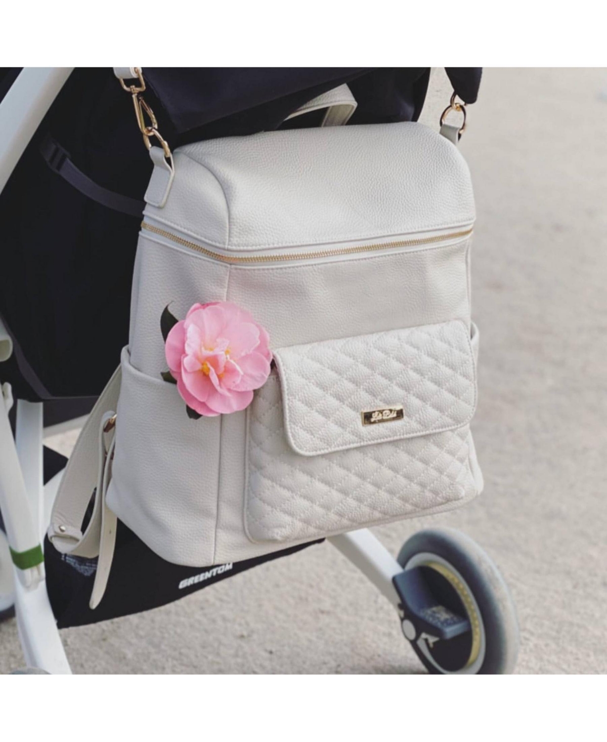 Luli Bebe Toddler Monaco Diaper Bag Backpack, Made from Luxury Materials with Stylish Exterior, Spacious Interior for all Baby Products - Latte Brown