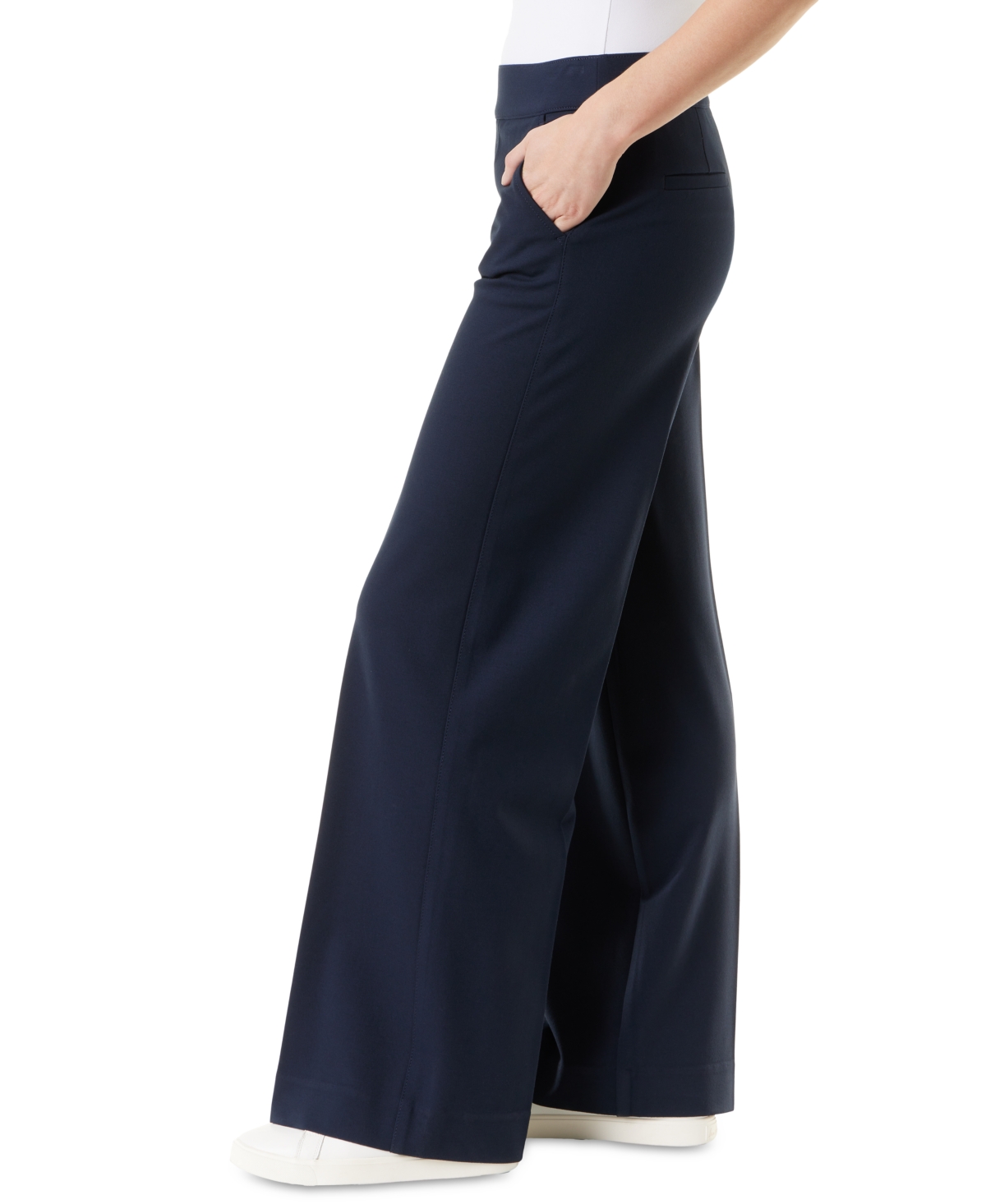 Gloria Vanderbilt Womens High Rise Shaping Wide Leg Pants In Midnight A