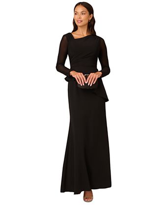 macys long dresses black Maxi Dress faced crepe and glossy satin charmeuse this long Womens Dressy Macys Womens Dresses