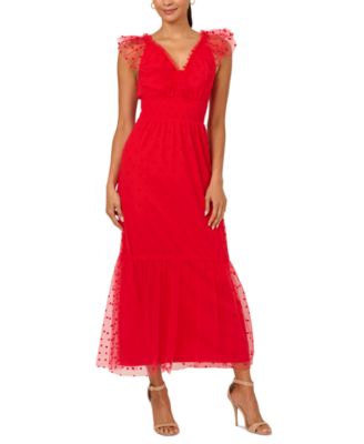Adrianna by Adrianna Papell Women's Sleeveless Dot-Mesh Dress - Macy's