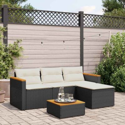 Garden Sofa Set Black, Cream White
