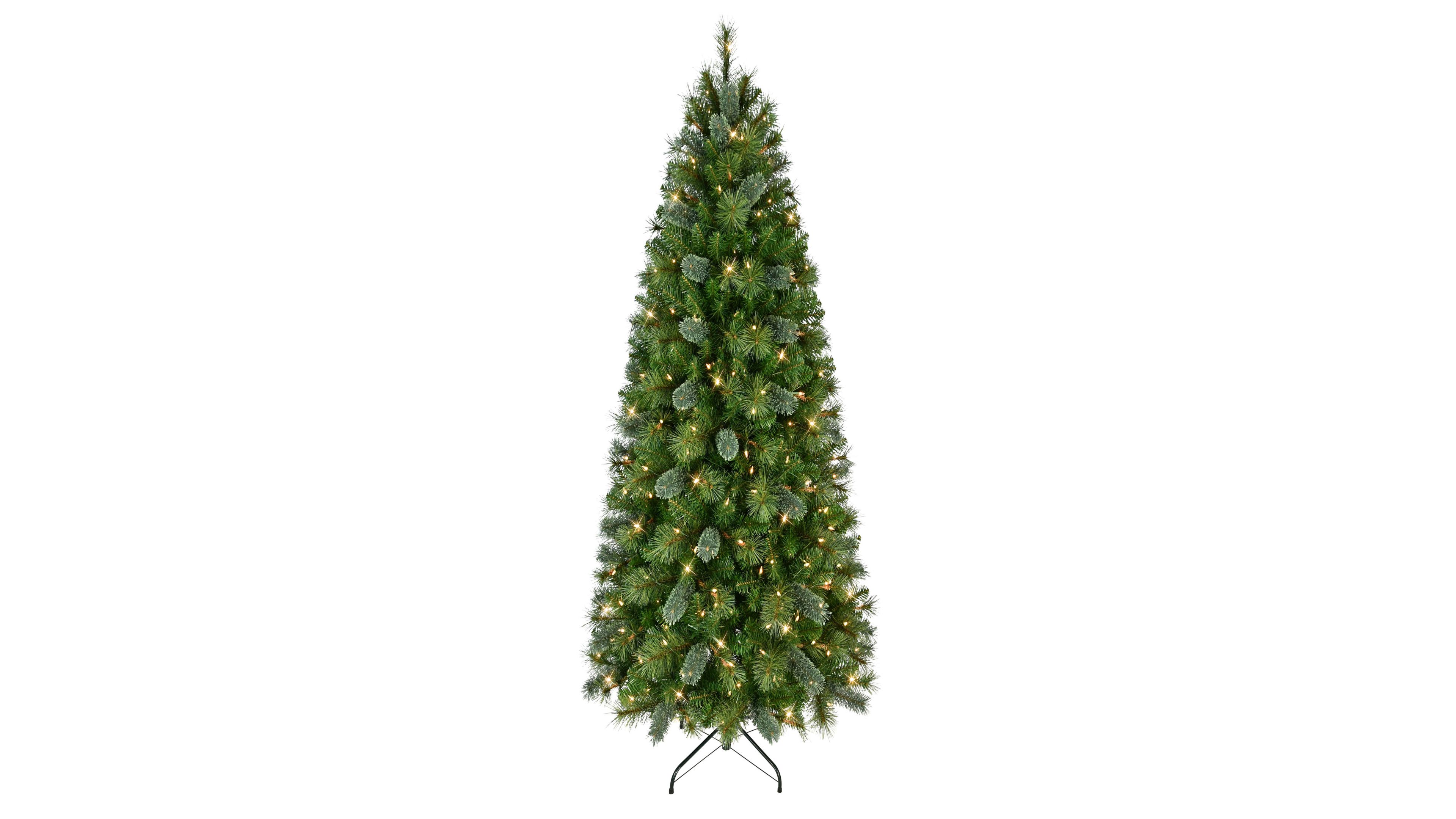 Puleo Pre Lit Artificial Slim Teton Pine Tree