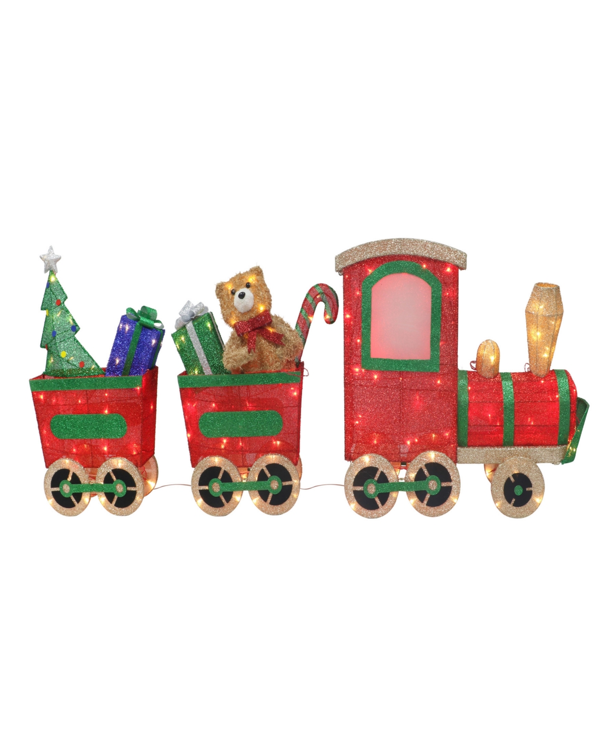 Puleo 71" Lighted Outdoor Wire Frame Train With Presents In Assorted