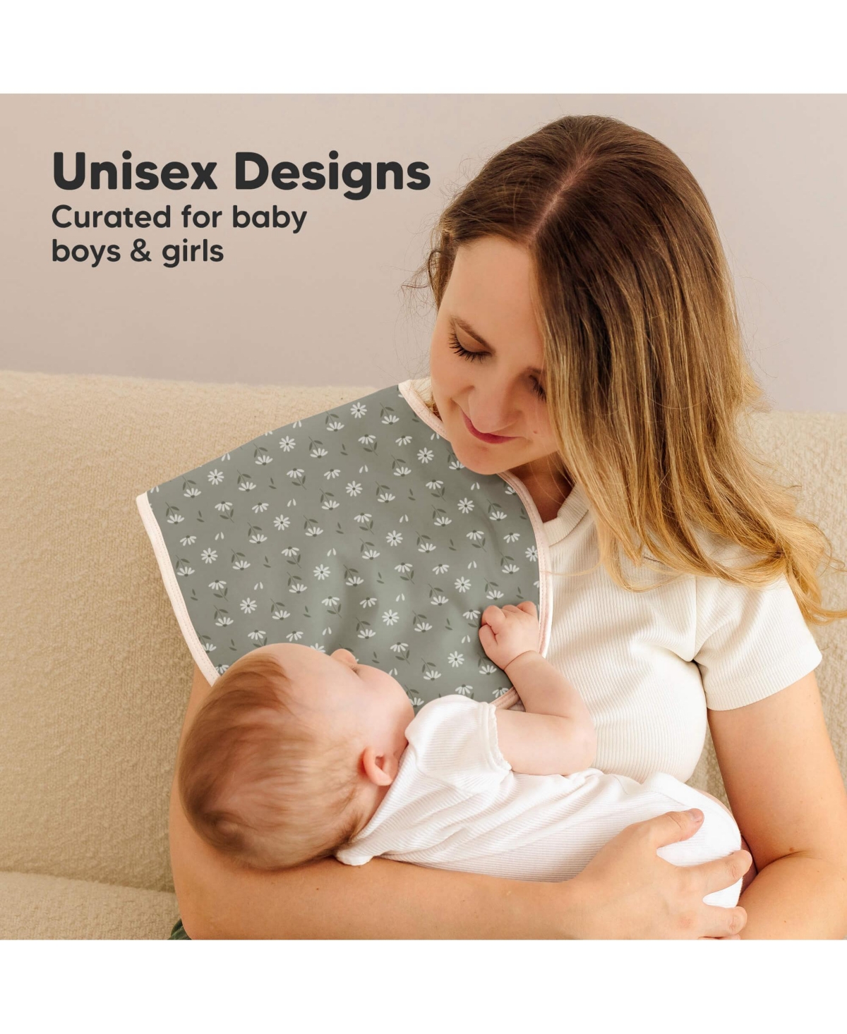 KeaBabies Kids 4pk Hallo Baby Burp Cloths, Organic Cotton Burp Cloth for Girls, Boys, Soft & Absorbent Burping Cloths