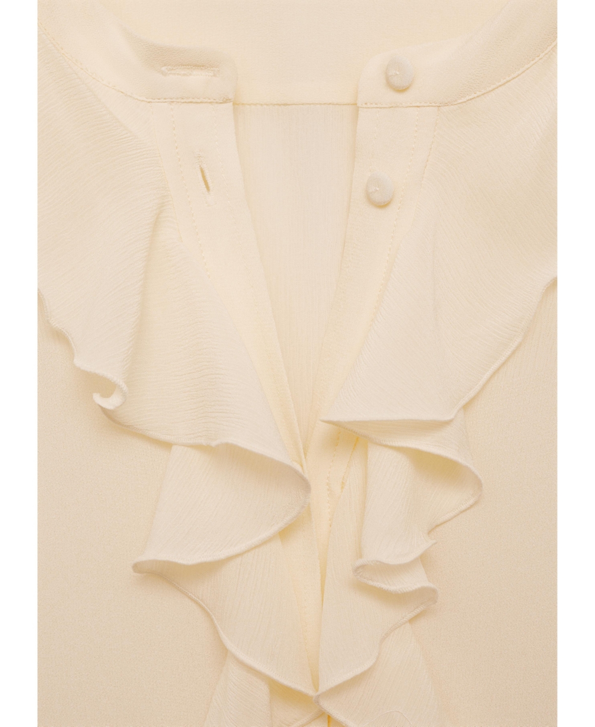Mango Women's Long Sleeve Ruffled Shirt
