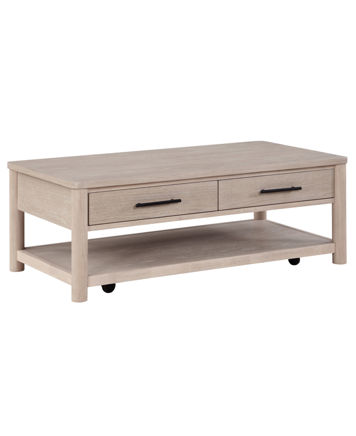 Macy's Gabby 50" Wood Cocktail Table In Washed Oak