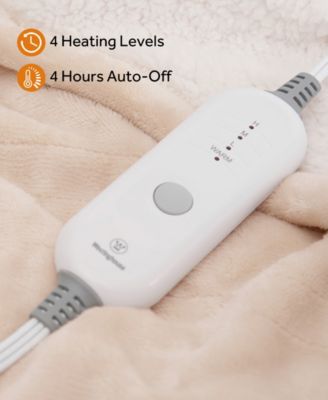 Heated Flannel and Sherpa Throw, 50" x 60"