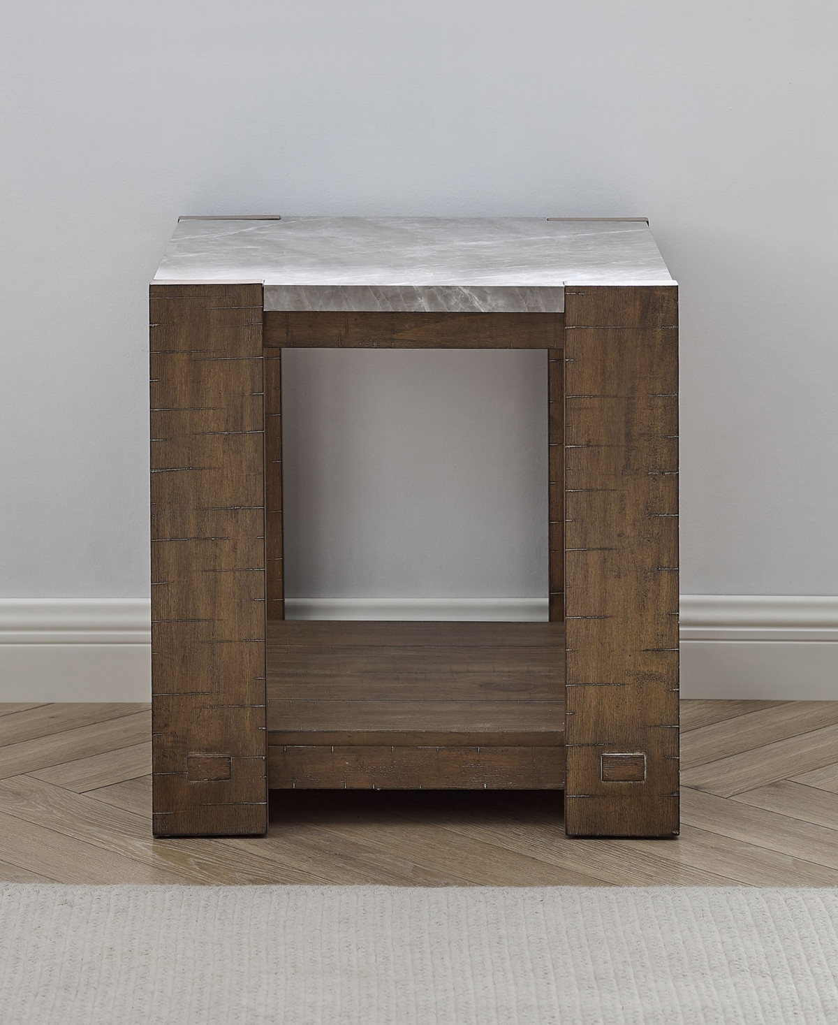 Macy's Libby 22" Wood End Table In Dark Brown