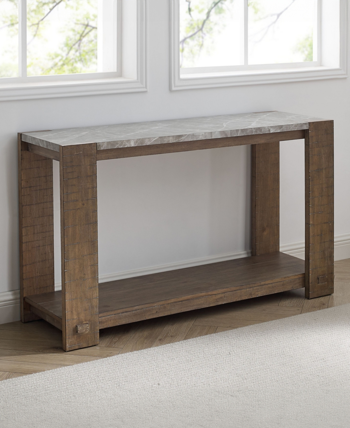 Macy's Libby 50" Wood Sofa Table In Dark Brown