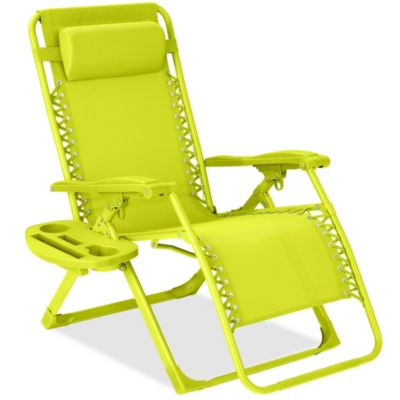 Monochromatic Zero Gravity Chair, Folding Patio Recliner w/Side Tray, Headrest