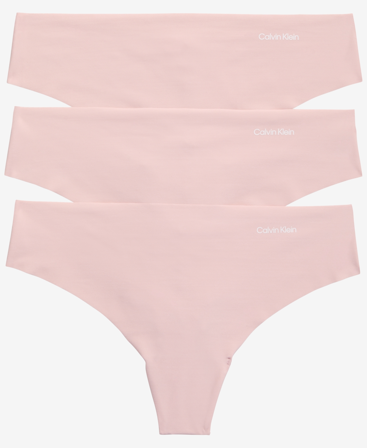 Shop Calvin Klein Women's Invisibles 3-pack Thong Underwear Qd3558 In Subdued,subdued,subdued