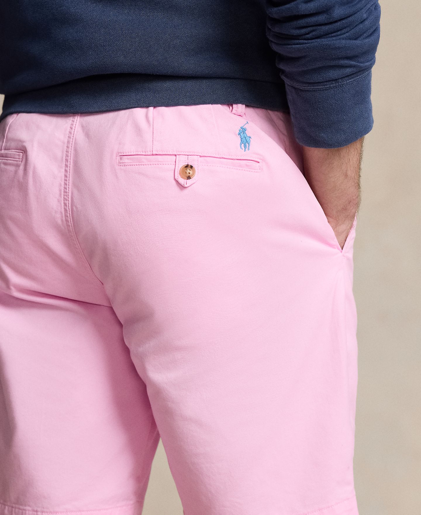 Мужские шорты Polo Ralph Lauren Stretch Classic-Fit Chino Shorts, 9" inseam, цвет: Розовый — фото 2