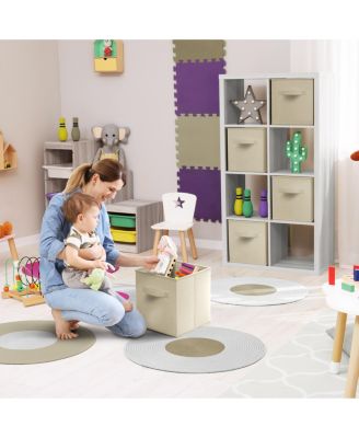 13 Inch 8 Pack Sturdy Collapsible Fabric Storage Cubes with Handle - for Organizing Clothes, Toys, Books,  Shelves & more