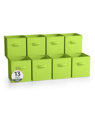 13 Inch 8 Pack Sturdy Collapsible Fabric Storage Cubes with Handle - for Organizing Clothes, Toys, Books,  Shelves & more
