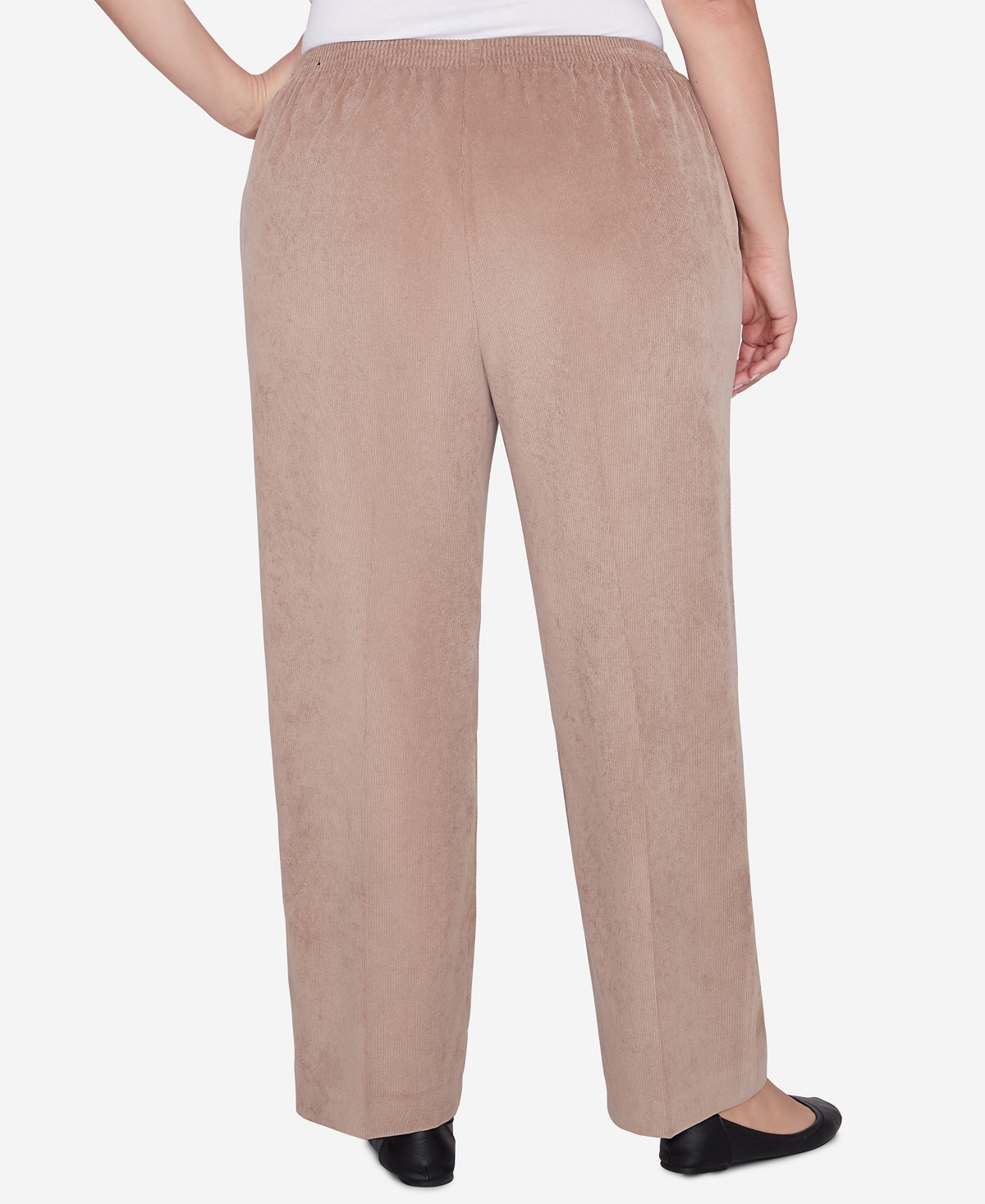 Alfred Dunner Plus Size Telluride Millennium Faux Fly Front Short Length Pants In Fawn