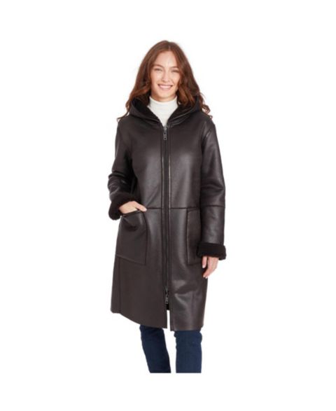 Женские куртки Frye Women's Mariah Reversible Faux Shearling Coat
