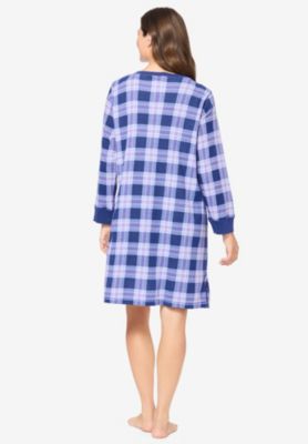 Women's Plus Size Thermal Henley Sleepshirt