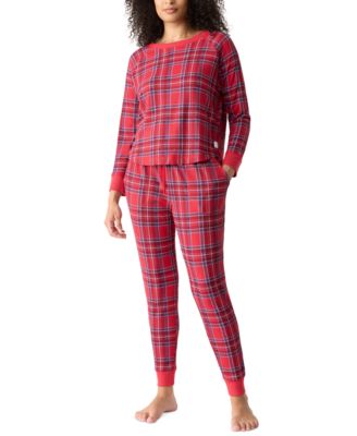 GAP - Women's Ribbed Snowflake-Print Jogger Pajama Set