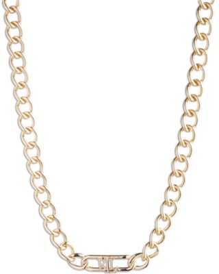 Lauren Ralph Lauren - Gold-Tone Logo Link Collar Necklace, 16" + 3" extender