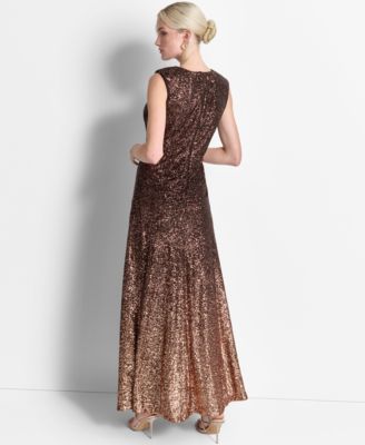 DKNY Women's Sleeveless Sequin Ombr Gown - Macy's