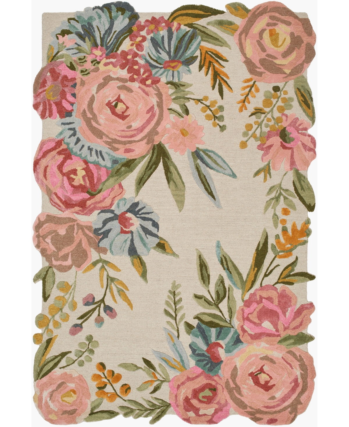 Surya Shindig 499576 Area Rug, 5' X 7'6 In Pink,cream