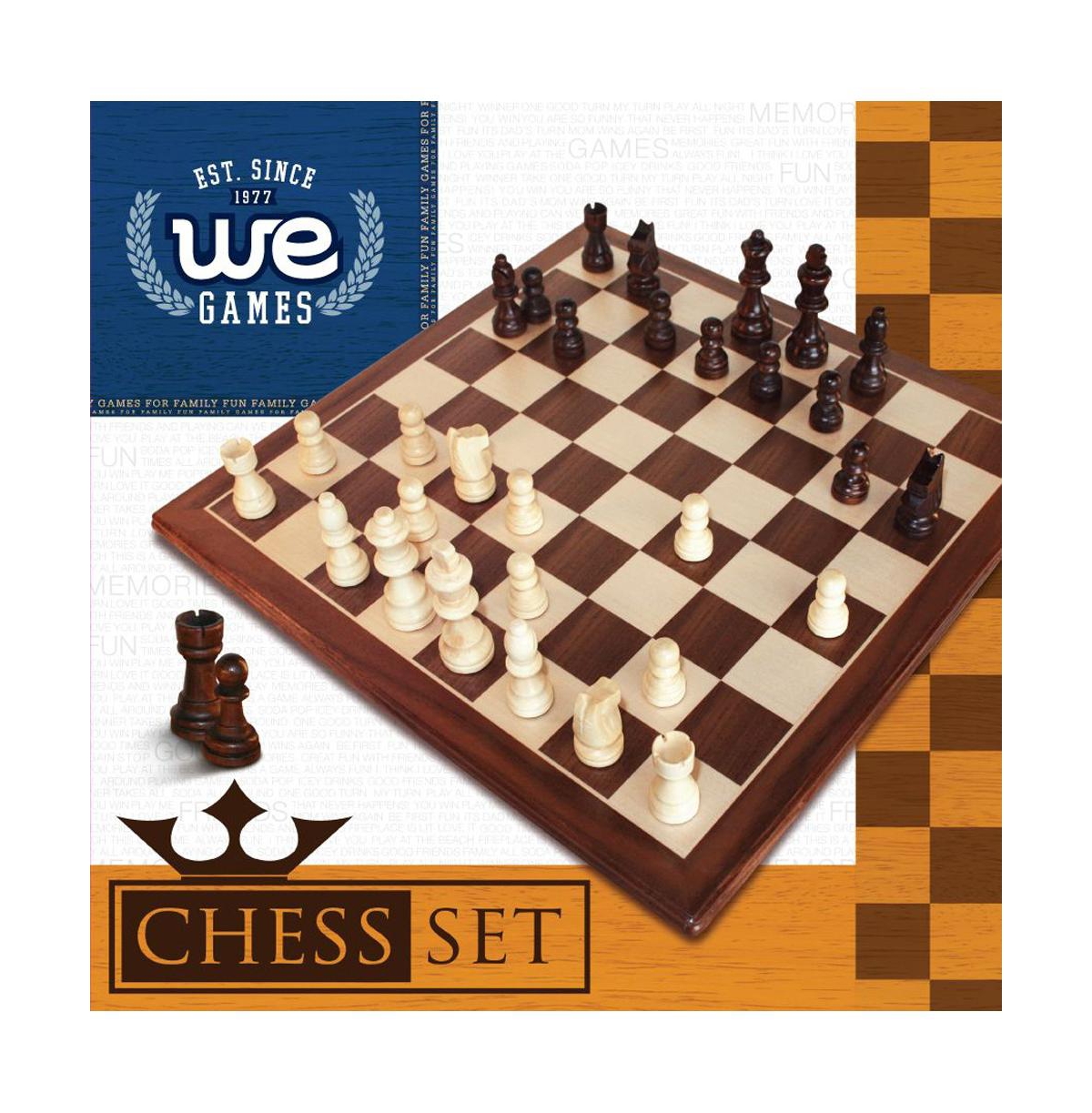 We Games Classic Staunton Wood Chess Set - 12 in. Board, 2.75 in. King
