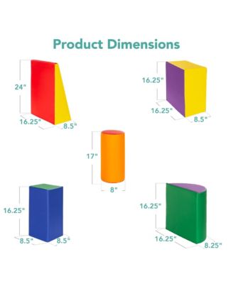 5-Piece Kids Climb & Crawl Soft Foam Block Playset Structures for Child Development